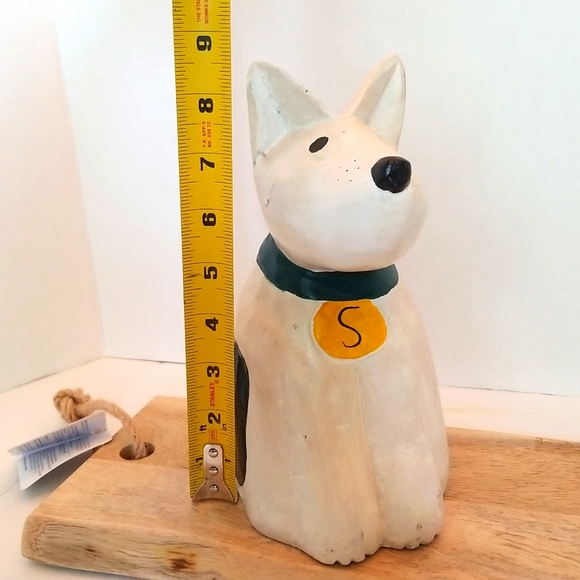 Wooden Carved Handpainted Dog Figure..Door Stopper!! - Picture 8 of 9